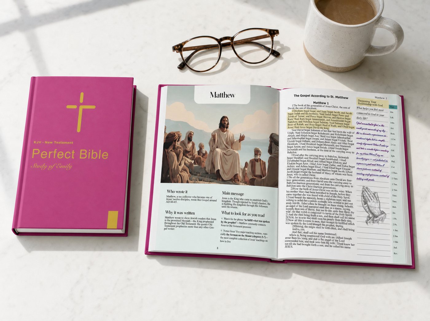 Perfect Bible, closed and open