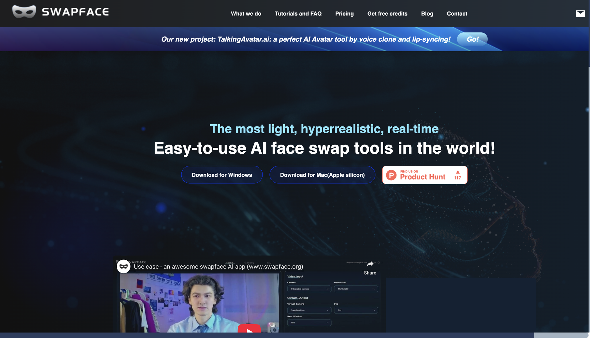Swapface.org is a deepfake video creation tool.