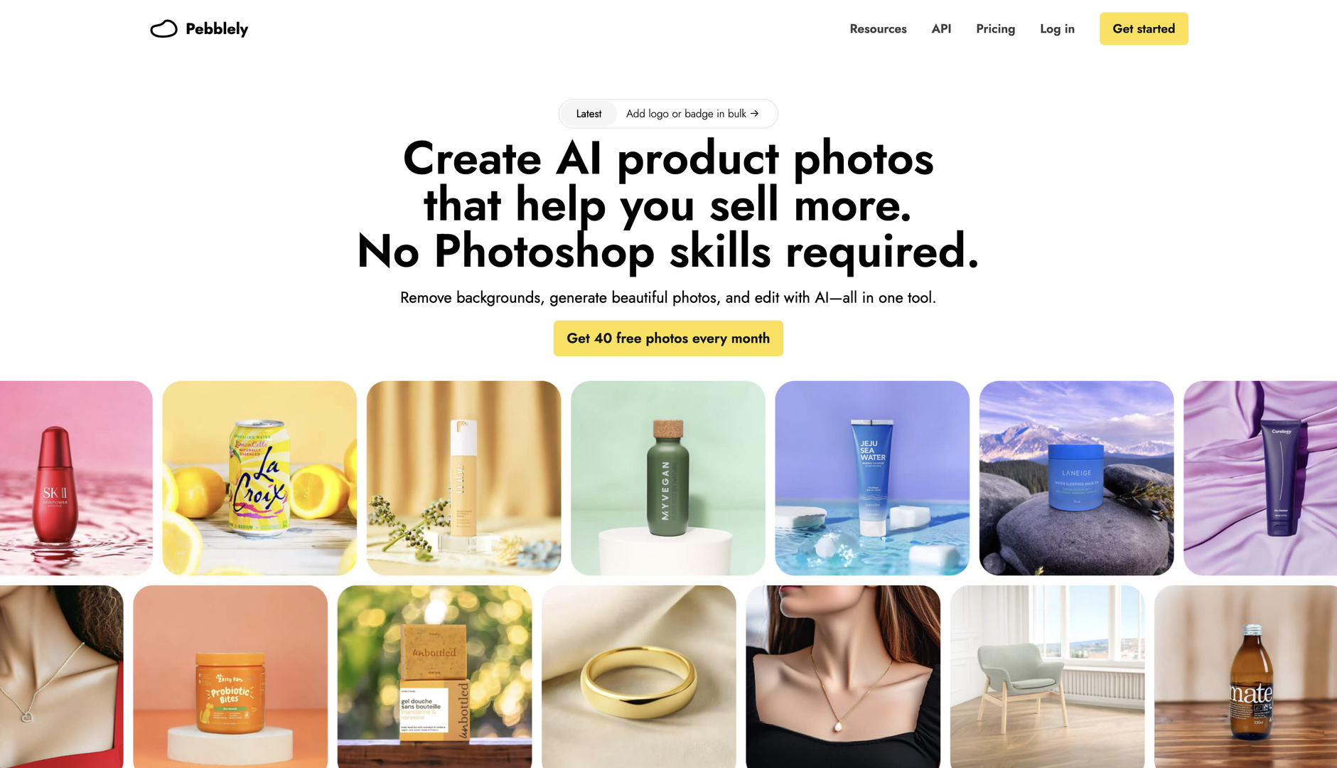 Pebblely is an AI-powered product image generator.