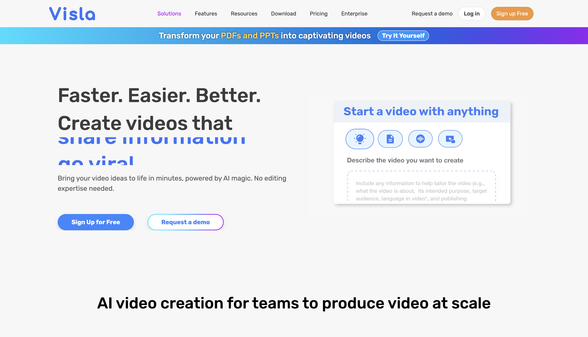 Visla is a video creation and editing platform.