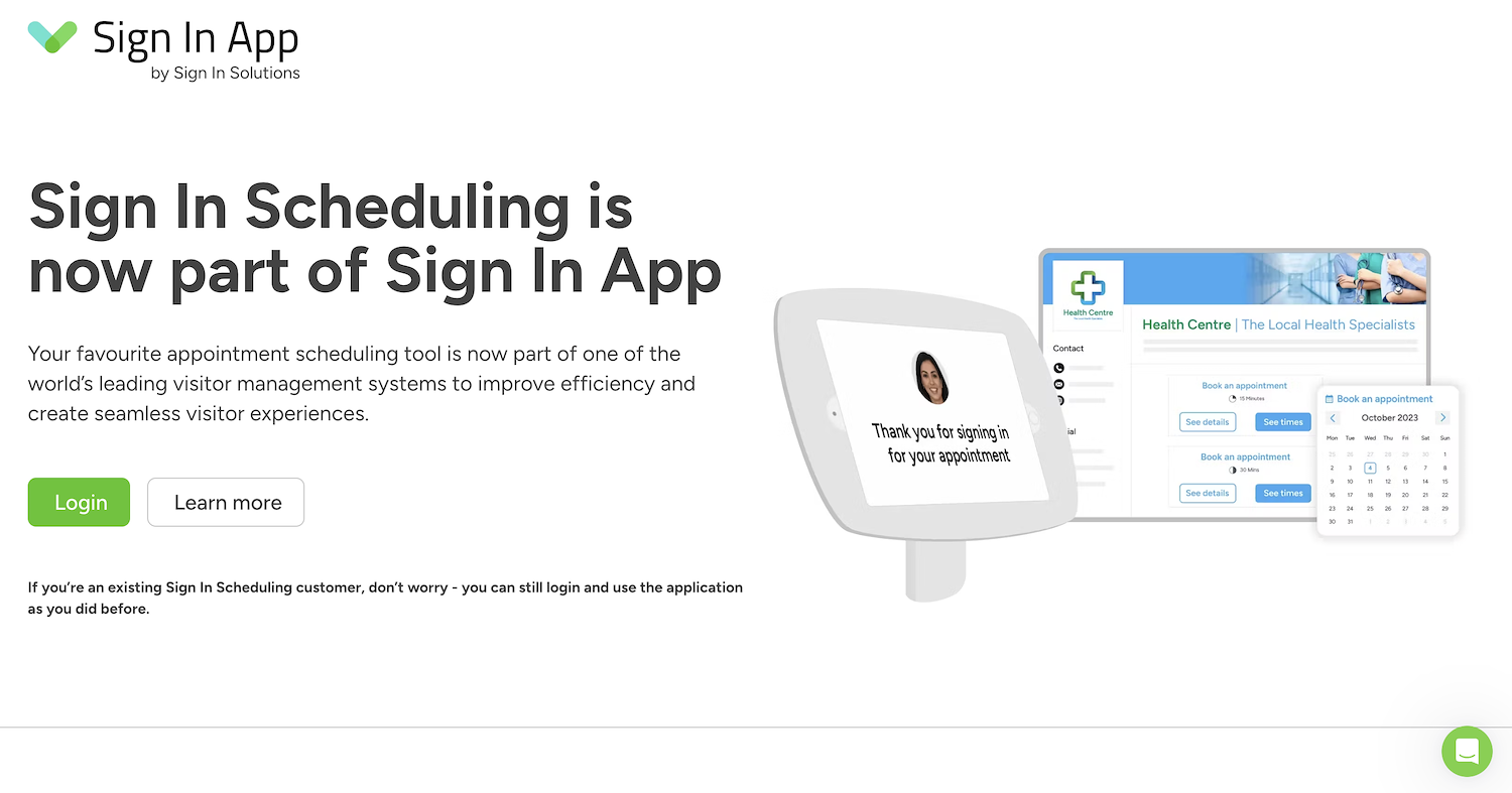 Sign In Scheduling