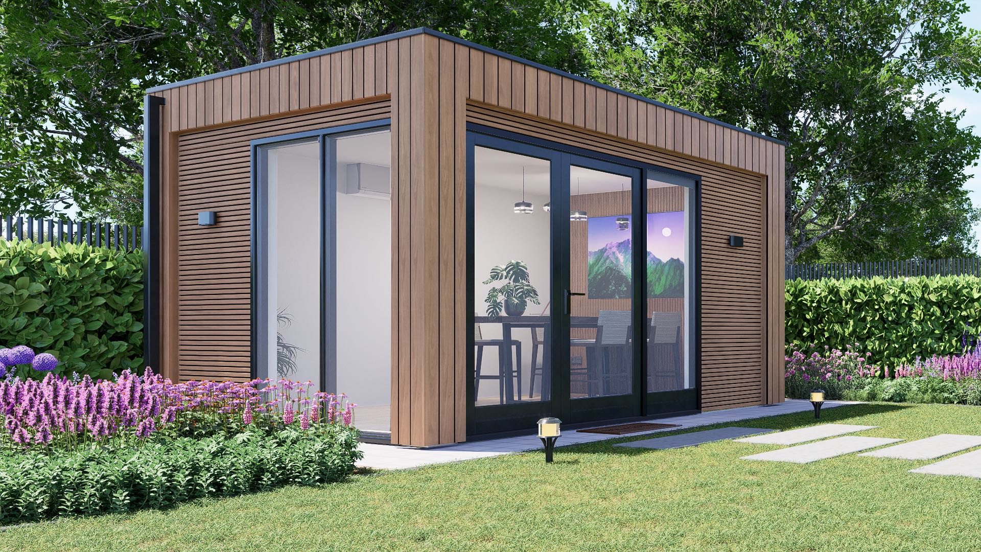 Een modern tuinkantoor 