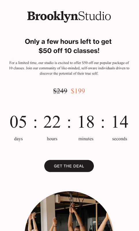 Simple countdown offer