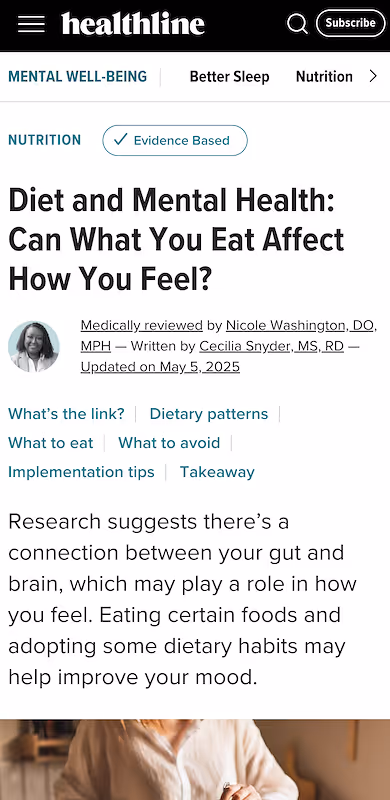 Healthline Nutrition Newsletter