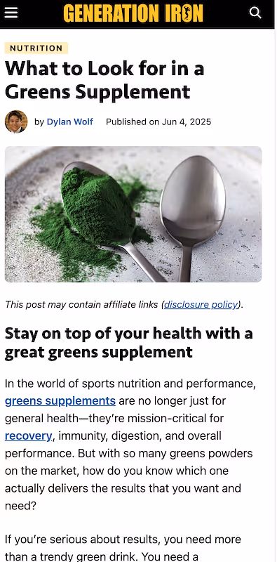 Generation Iron Report