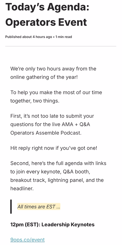 The Operators Newsletter