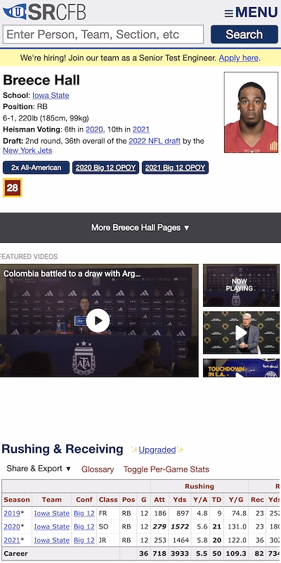 College Football Reference Newsletter