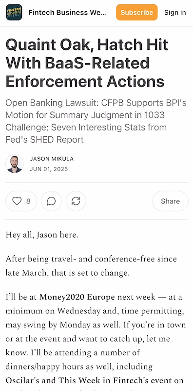 Fintech Business Weekly