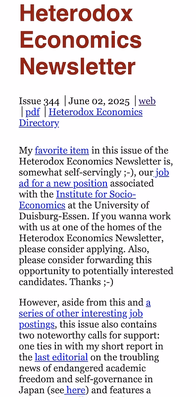 Heterodox Economics Newsletter