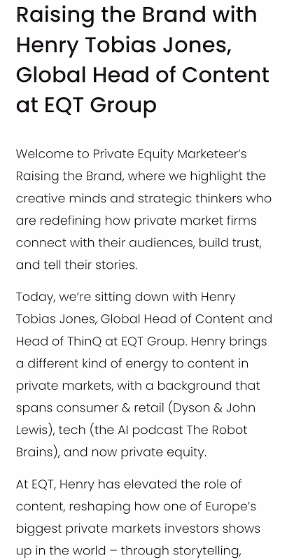 Private Equity Marketeer