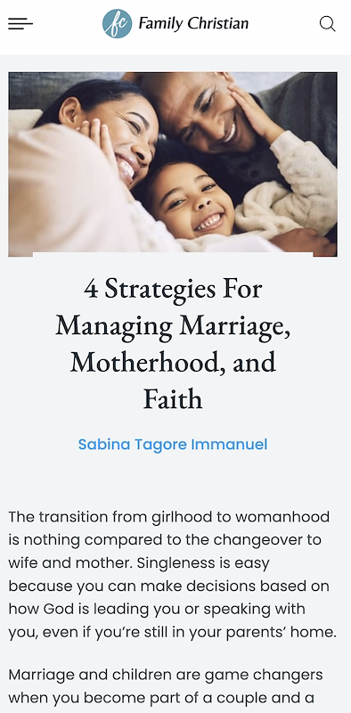 Family Christian Newsletters