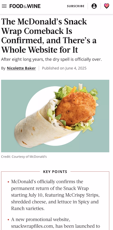 Food & Wine Newsletters