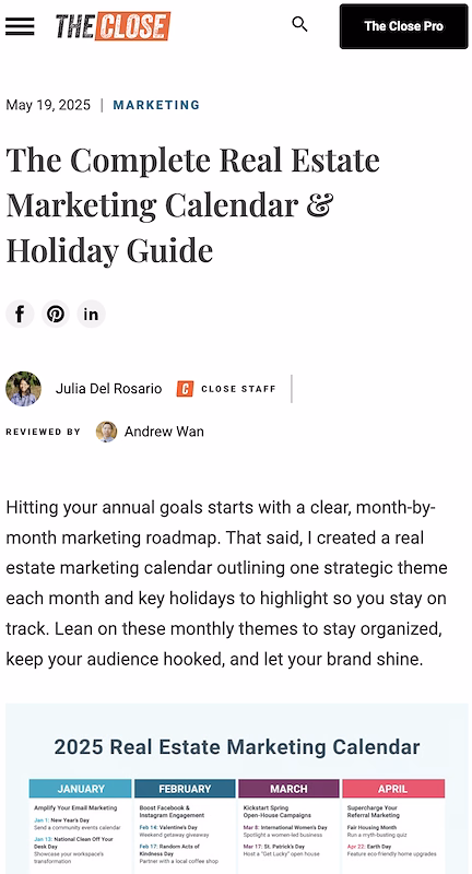 The Close Weekly Newsletter