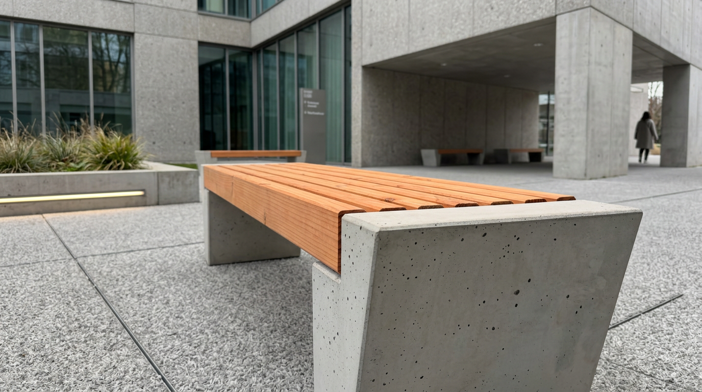 Betonbank im Leichtbauverfahren
