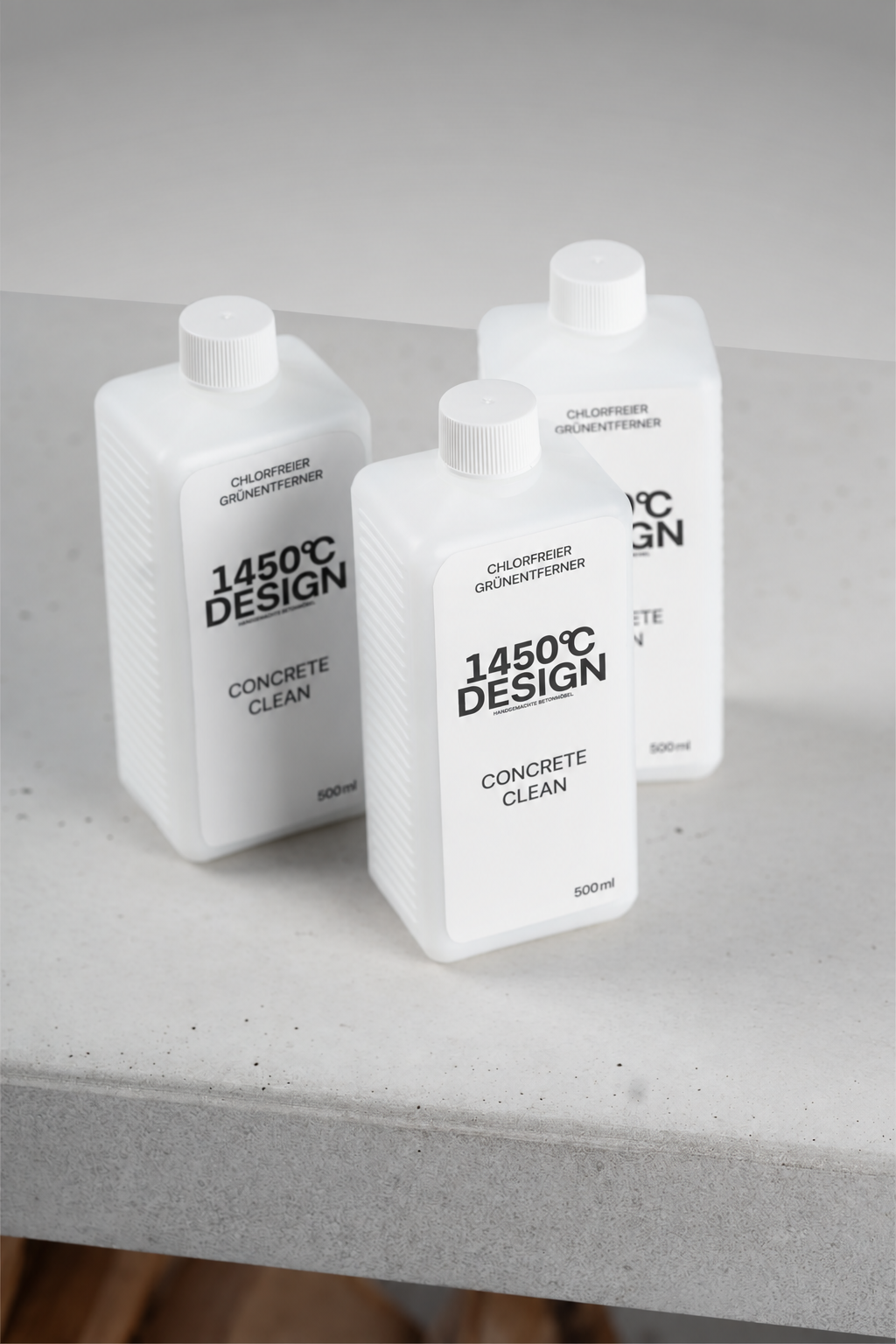 ConcreteClean – drei 500-ml-Flaschen chlorfreier Grünentferner