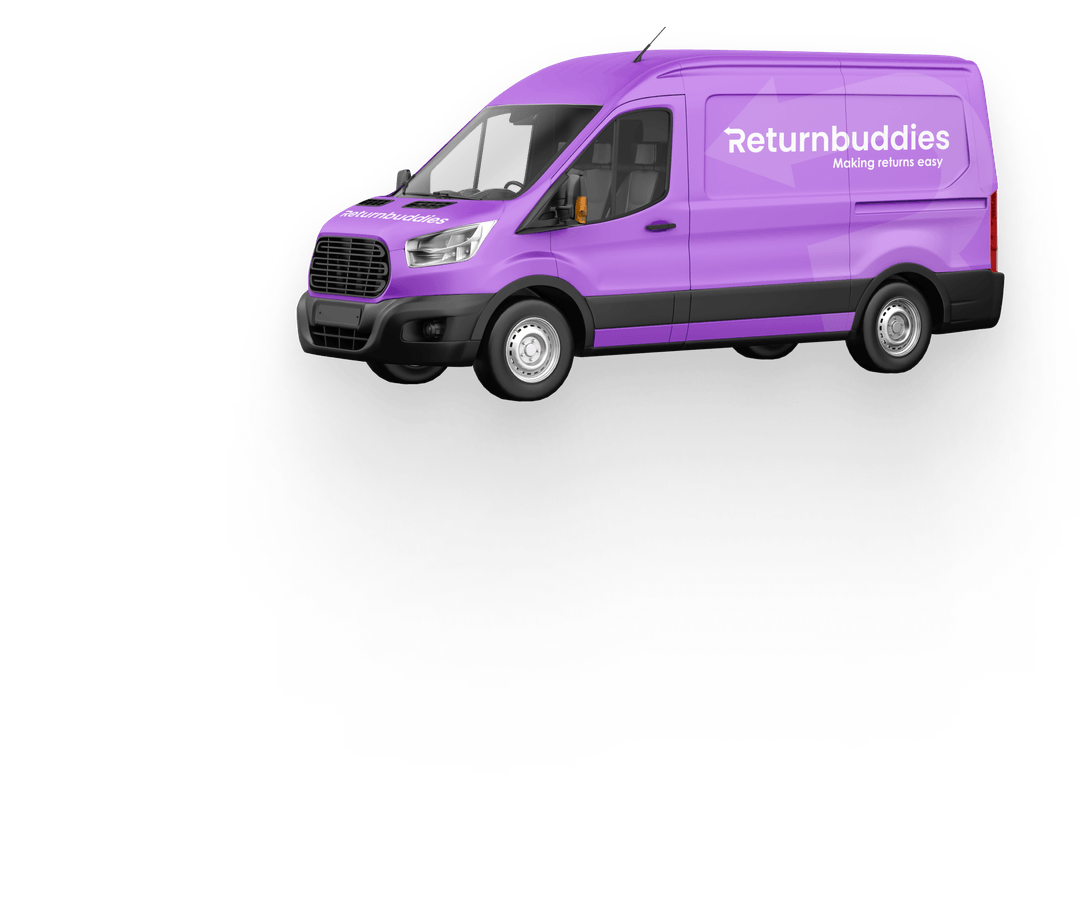 ReturnBuddies branded purple van