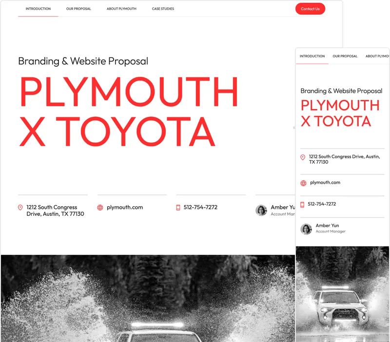 Plymouth desktop and mobile mockup