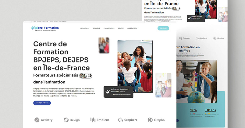 Exemple de site CMS Webflow pour un centre de formation professionnelle