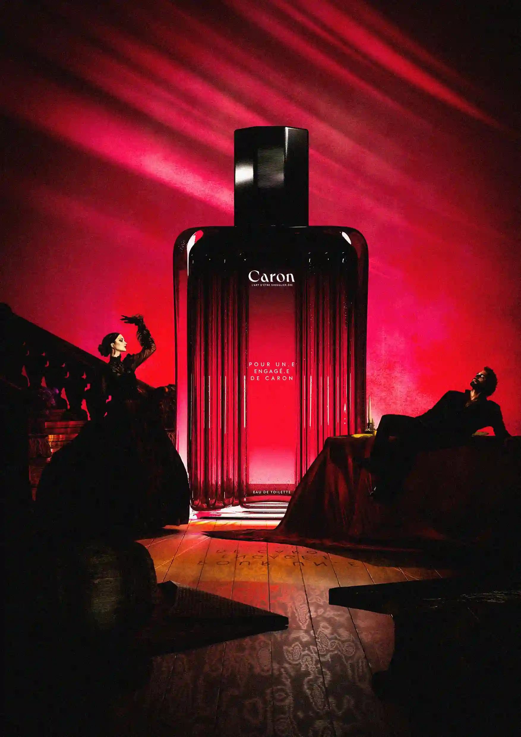 affiche caron engagement rouge