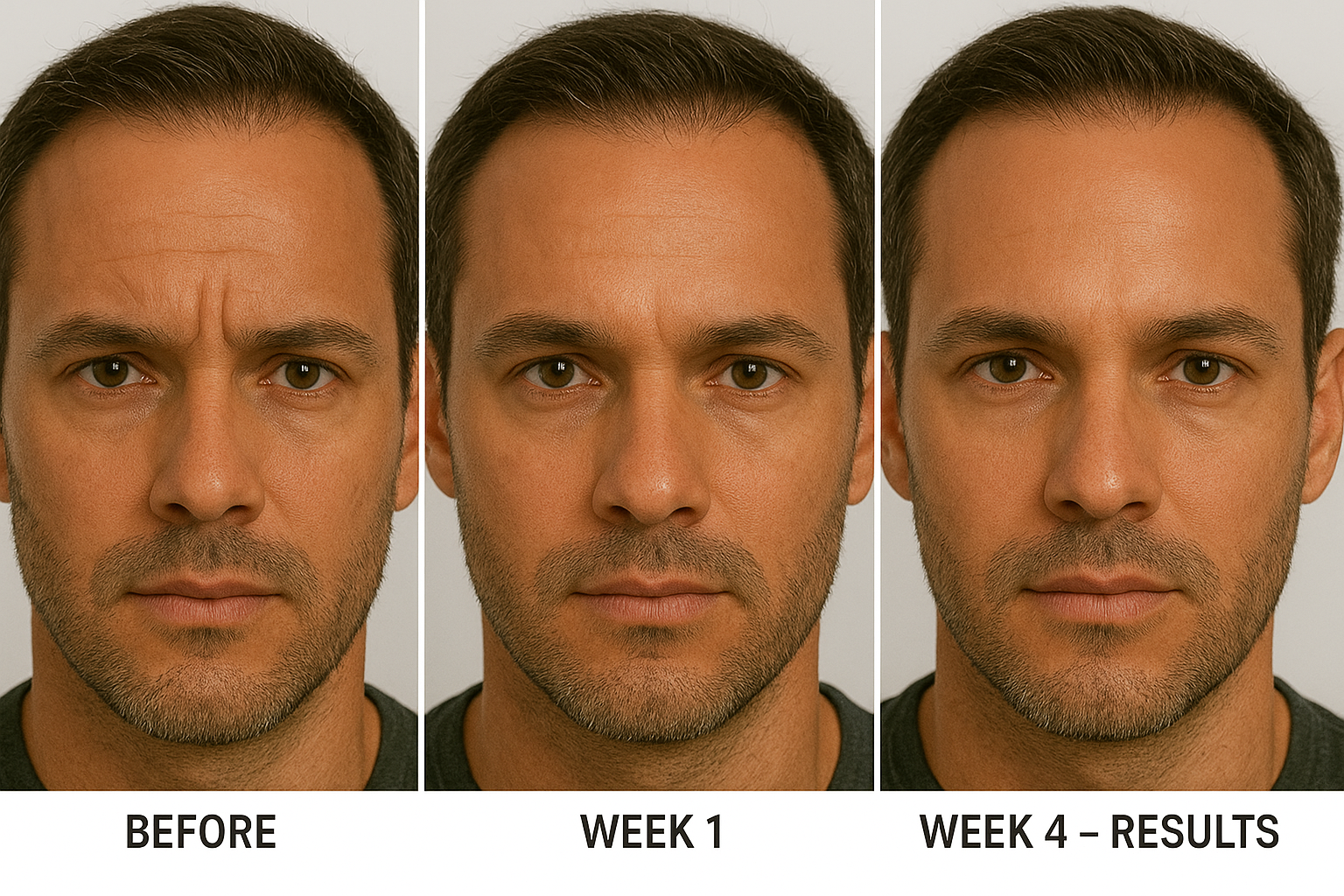 Man before and after 1 month