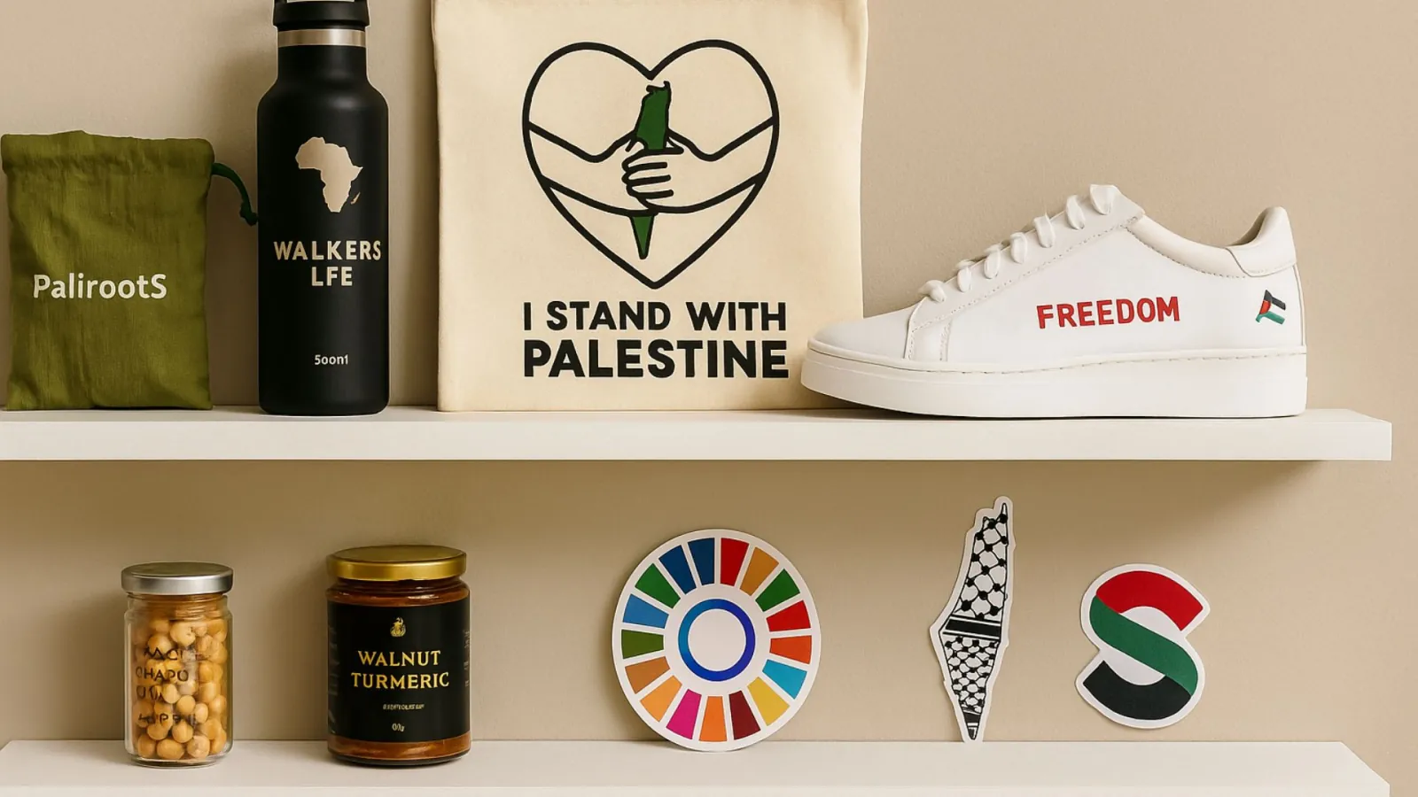 Pro Palestine products display