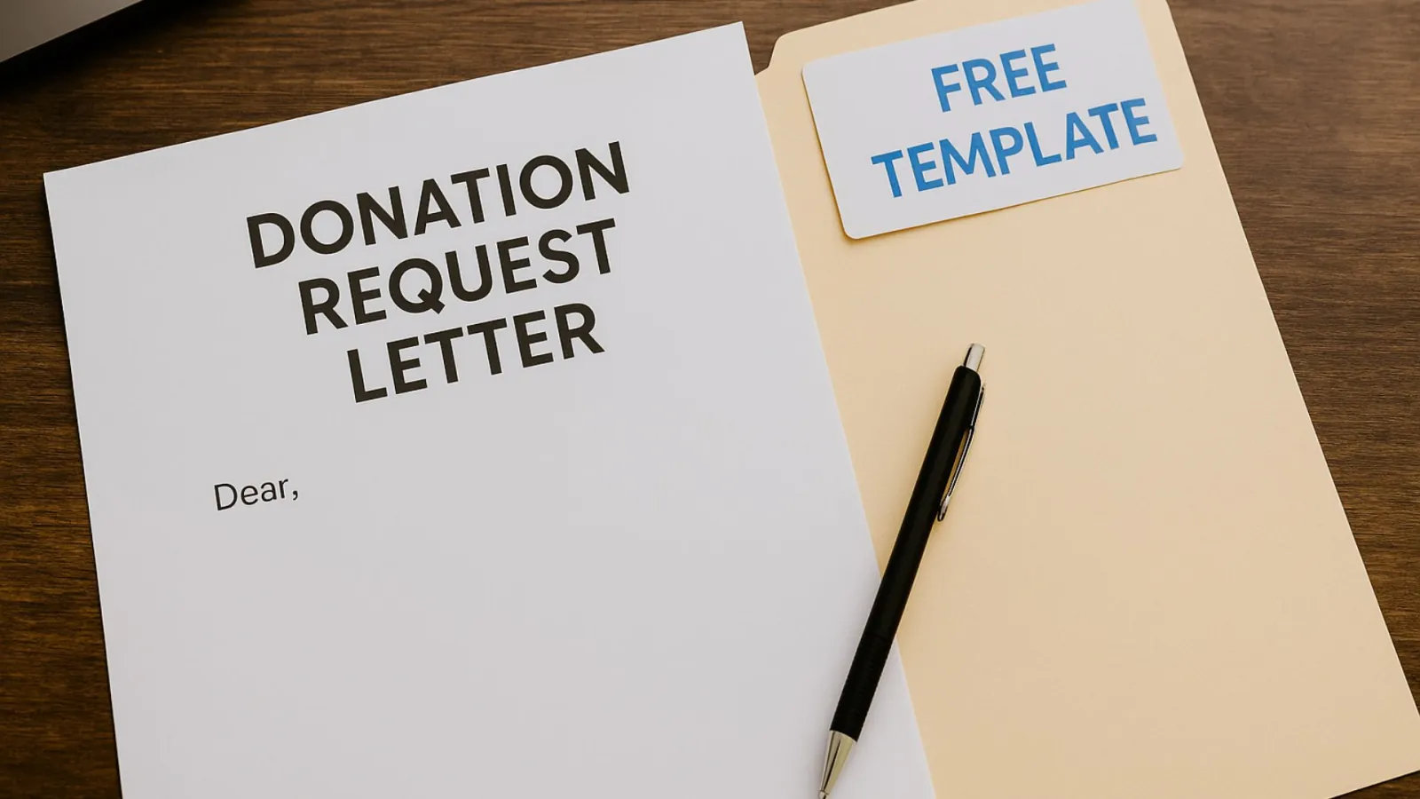 Person writing donation letter