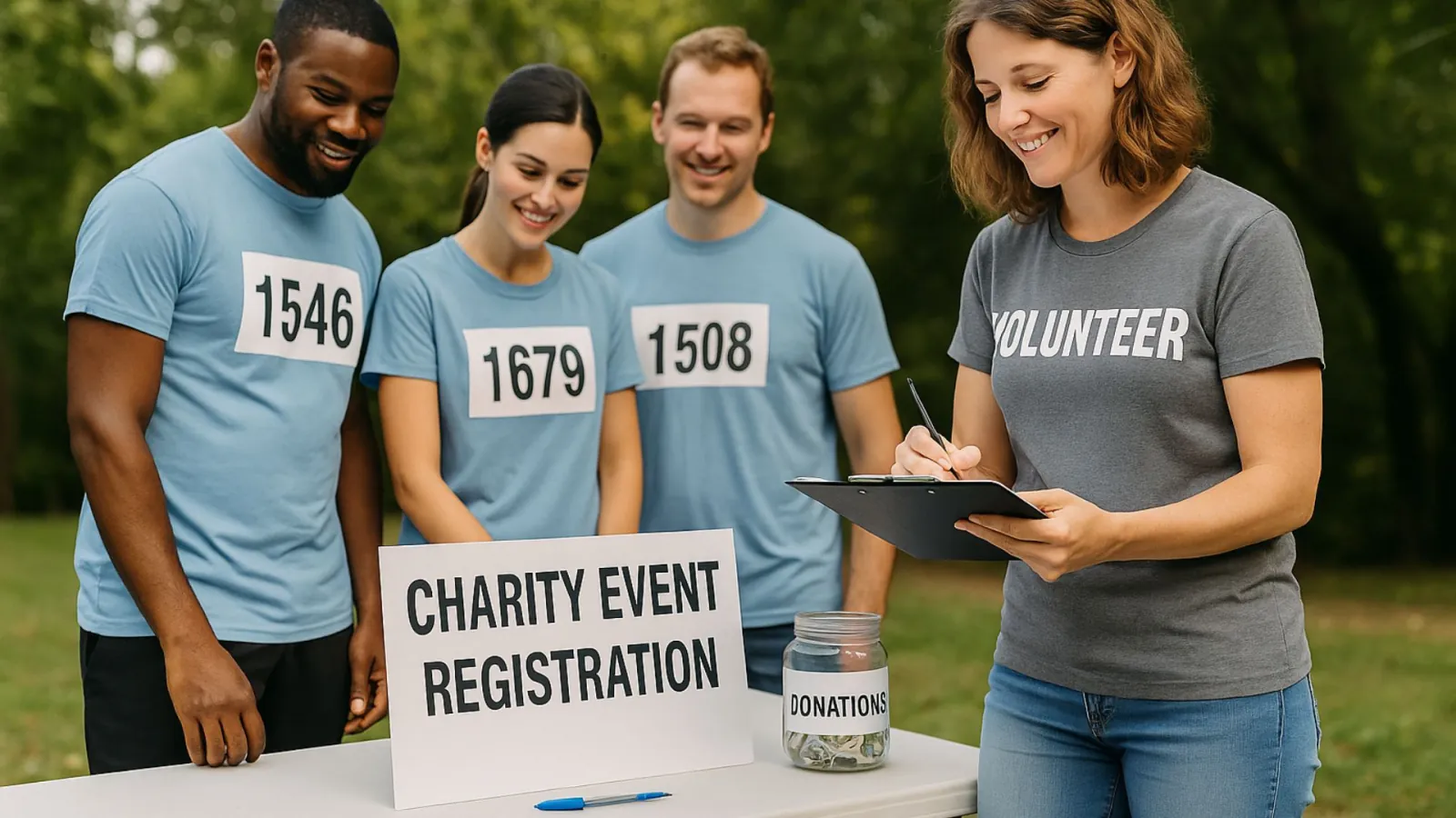 Charity event participants