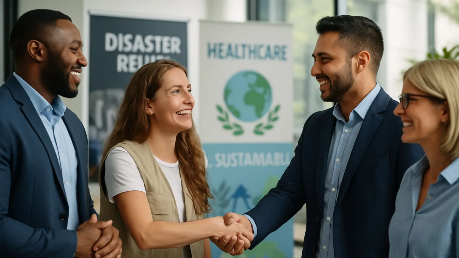 Nonprofit partnership handshake