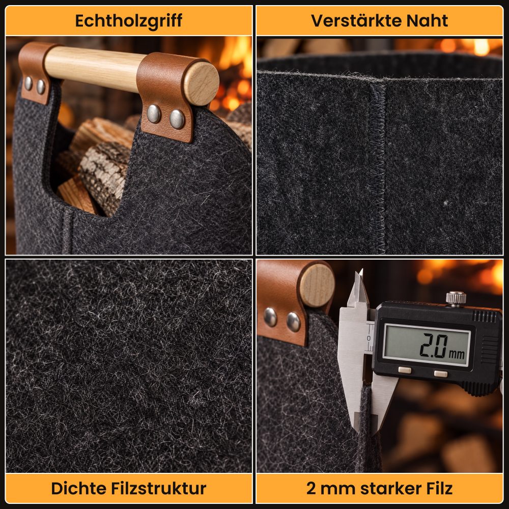 Kaminholzkorb, Details