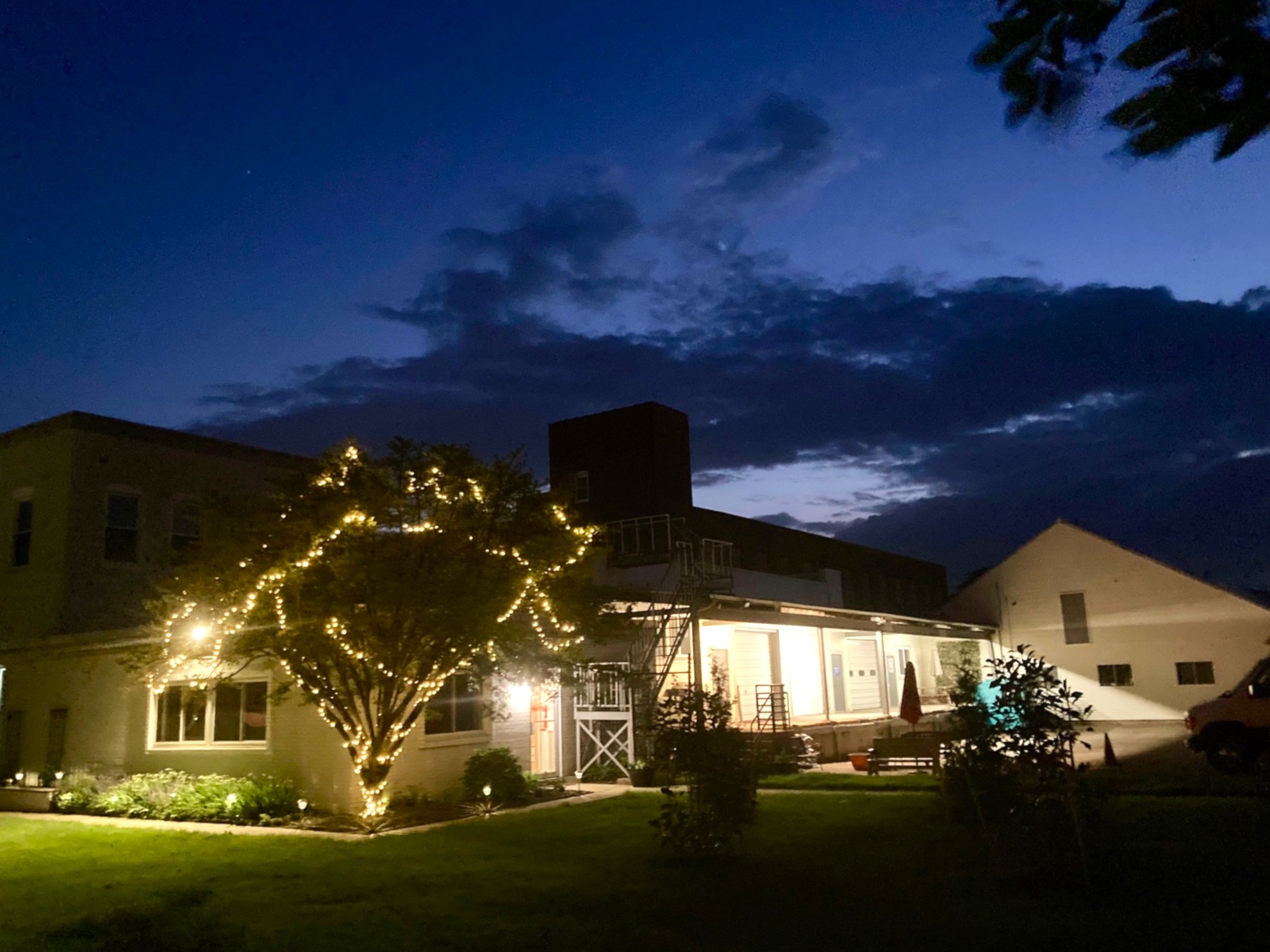 The property at nice with decorative lights