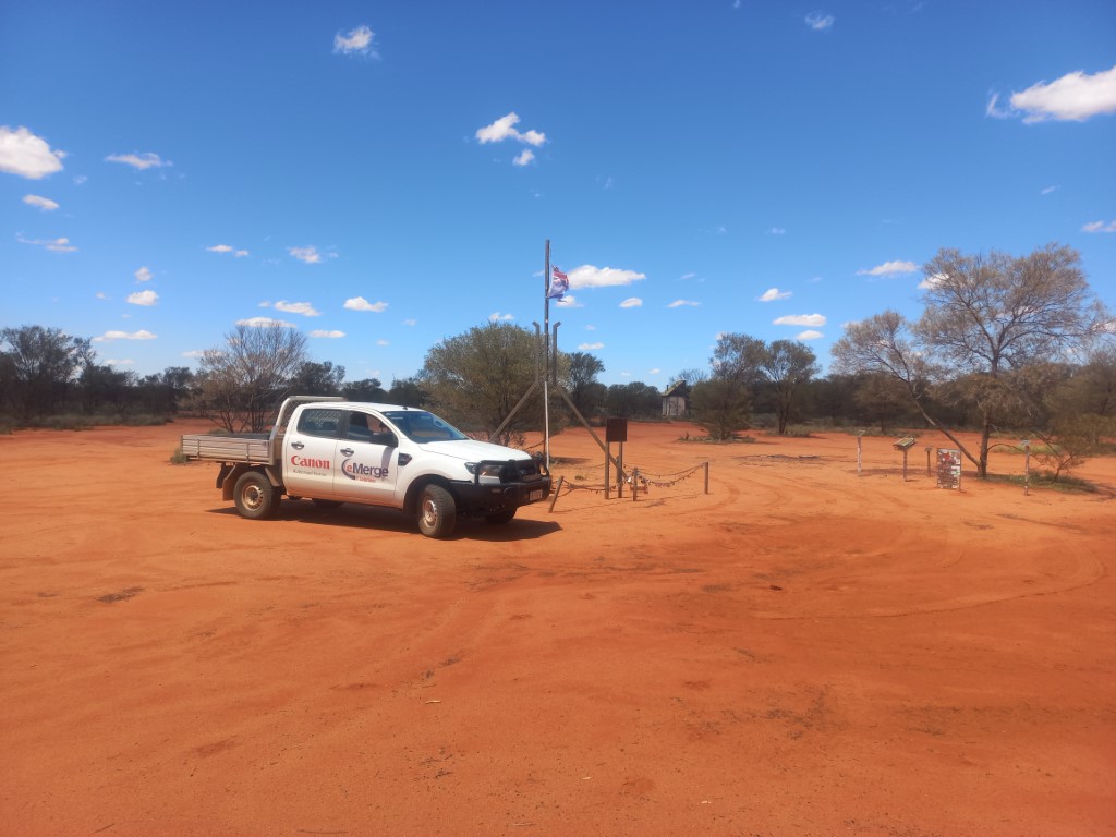 Emerge IT ute in the center of remote Australia