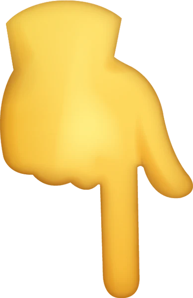 An emoji of a hand pointing down.
