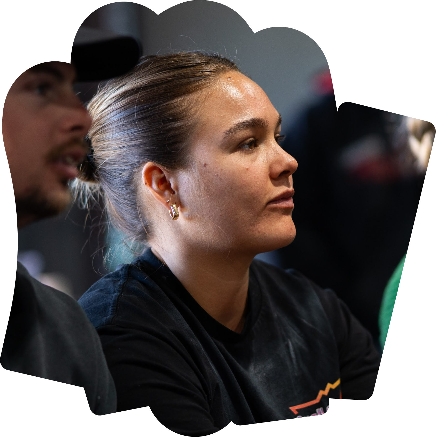 A photo of Holly crushing a back squat at the gym.