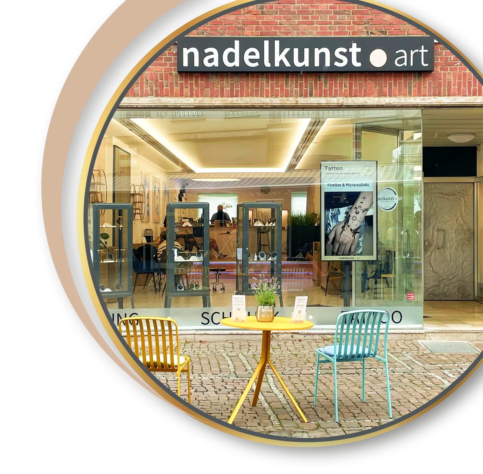 Das Tattoo und Piercing Studio in Aachen am Markt ist aus Übach-Palenberg gut zu erreichen