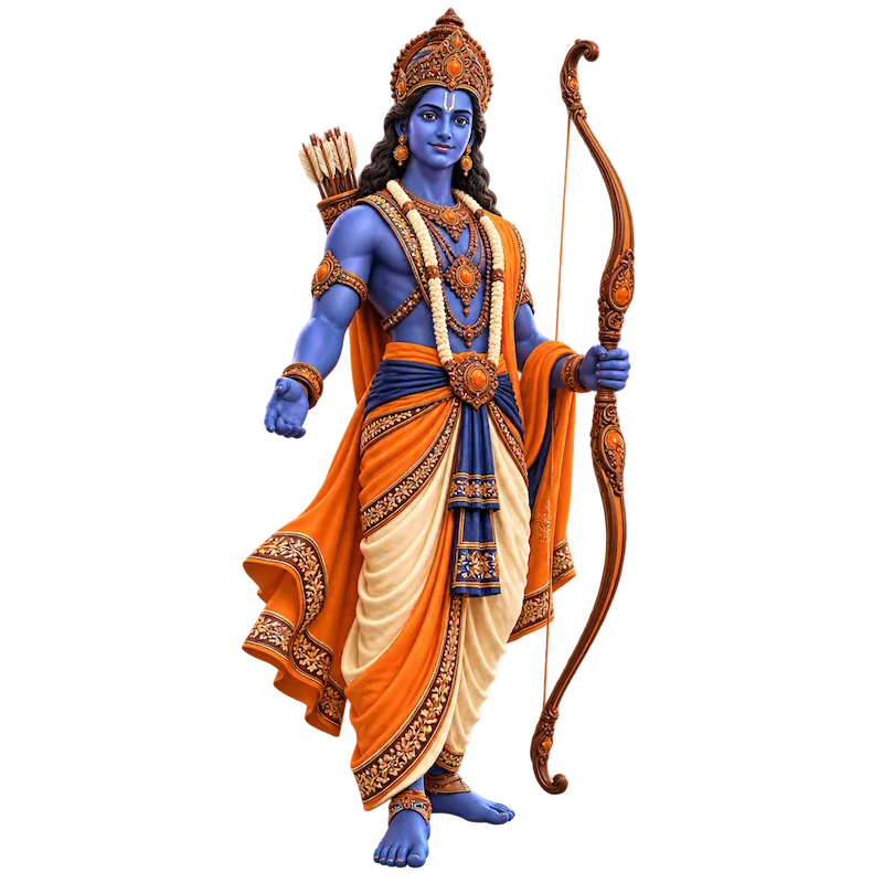 Illustration of Shree Ram holding his bow