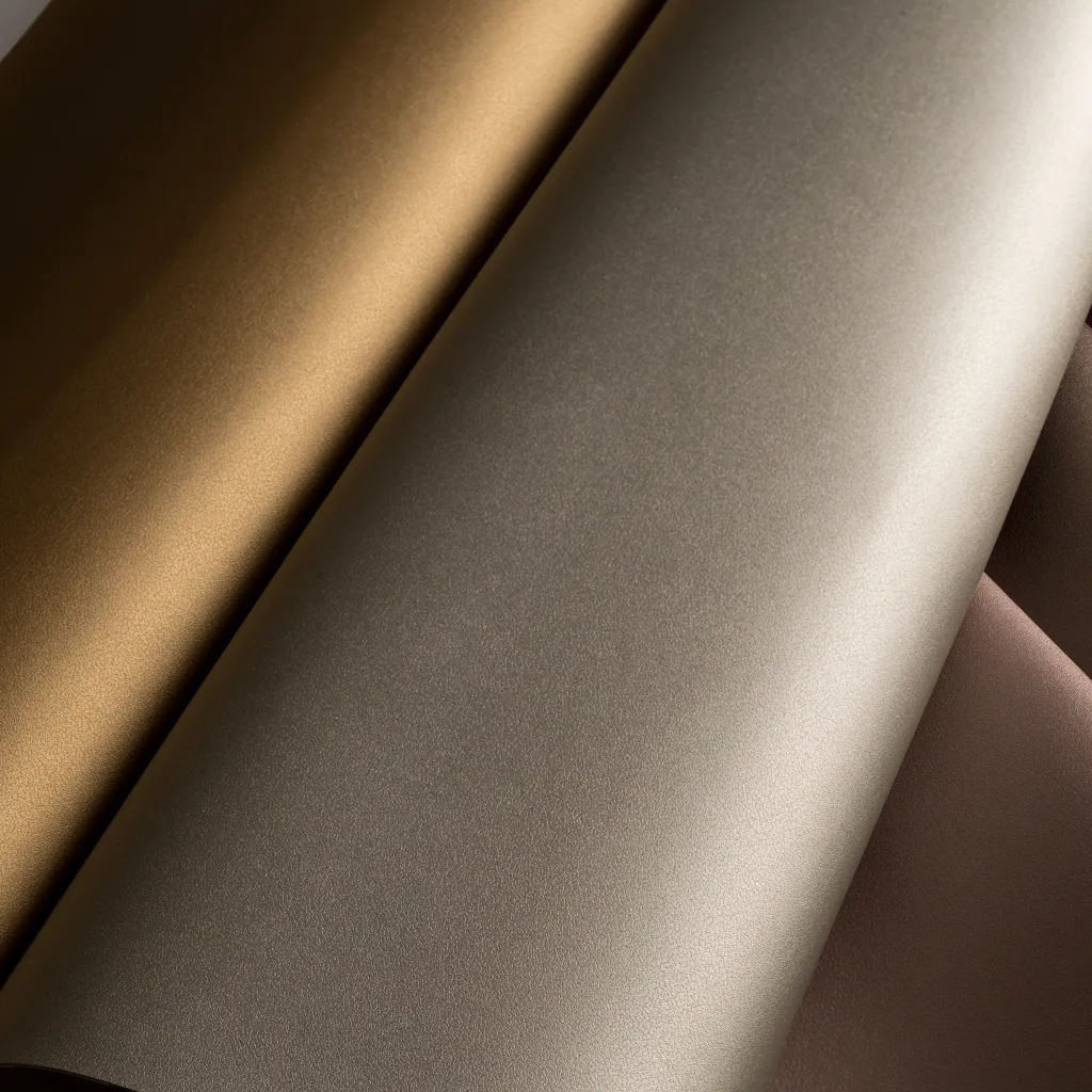 Luxurious metallic faux leather—sleek, durable, and perfect for nightclubs and glamorous contract interiors.