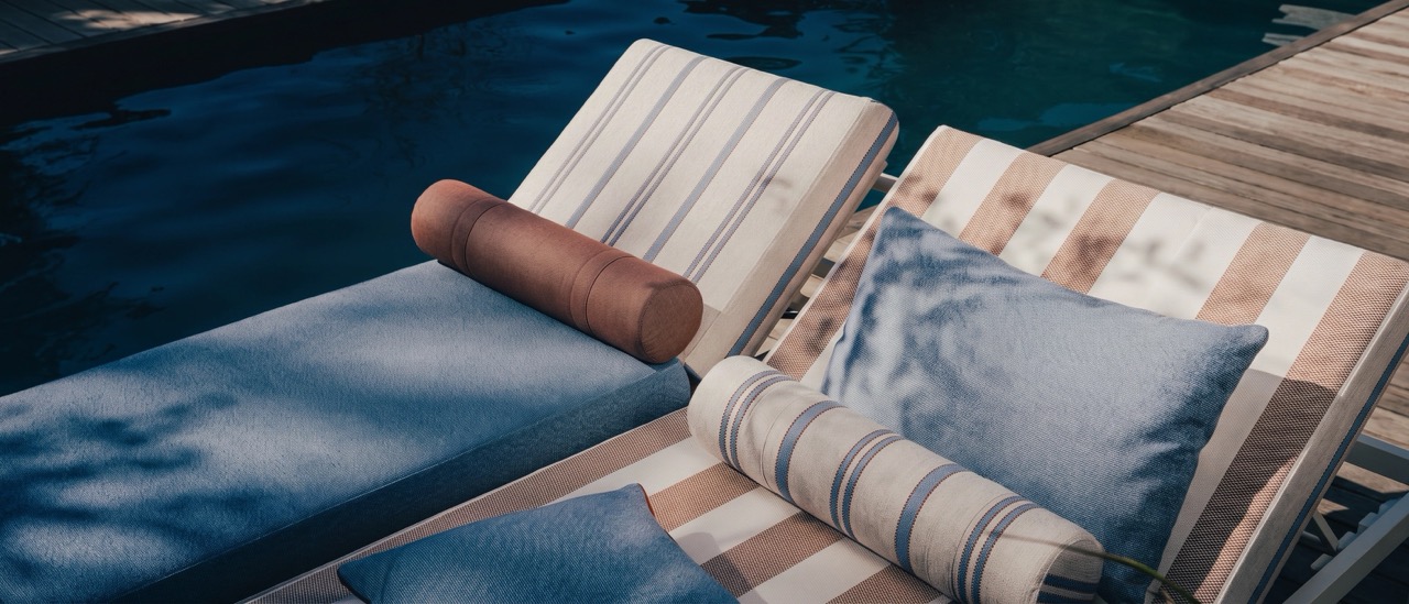 Outdoor seating in Sunbrella performance fabric