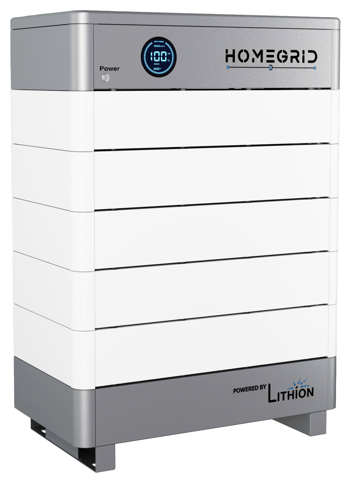 HomeGrid Stack’d Series battery with five stacked storage modules