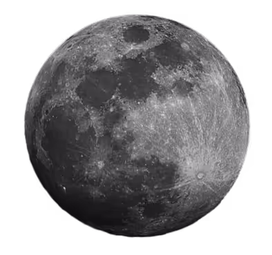 A striking black and white image of a full moon, showcasing its luminous surface against a dark sky.