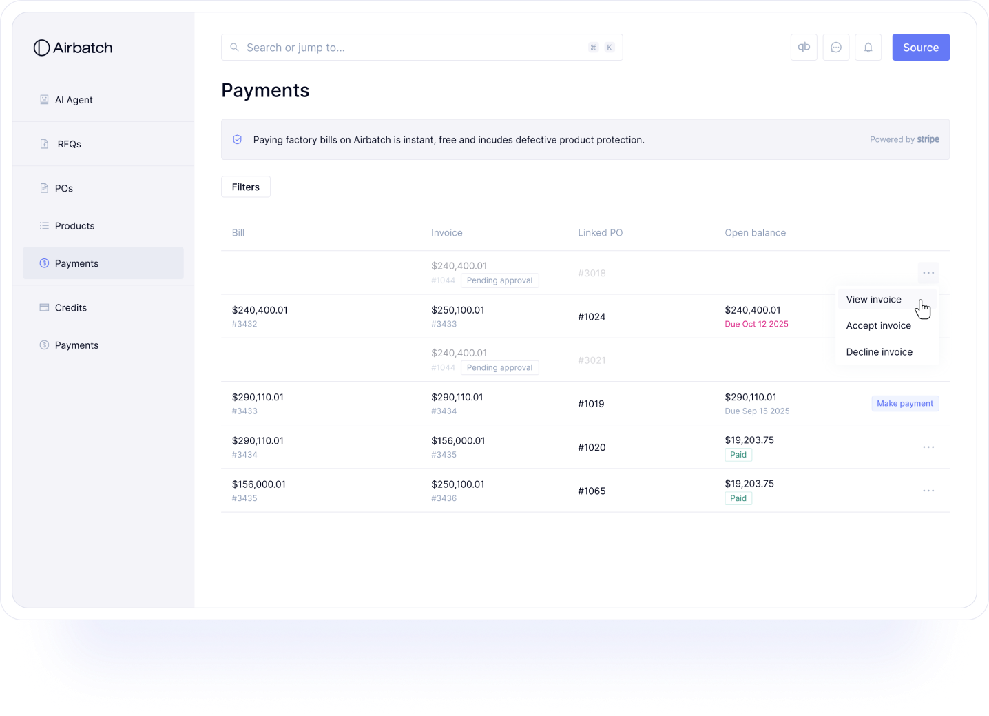 Payments