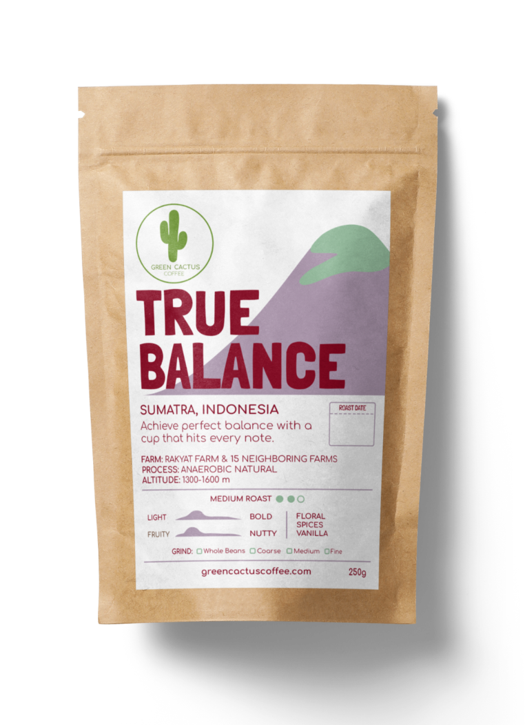 green cactus cactus house coffee pouch