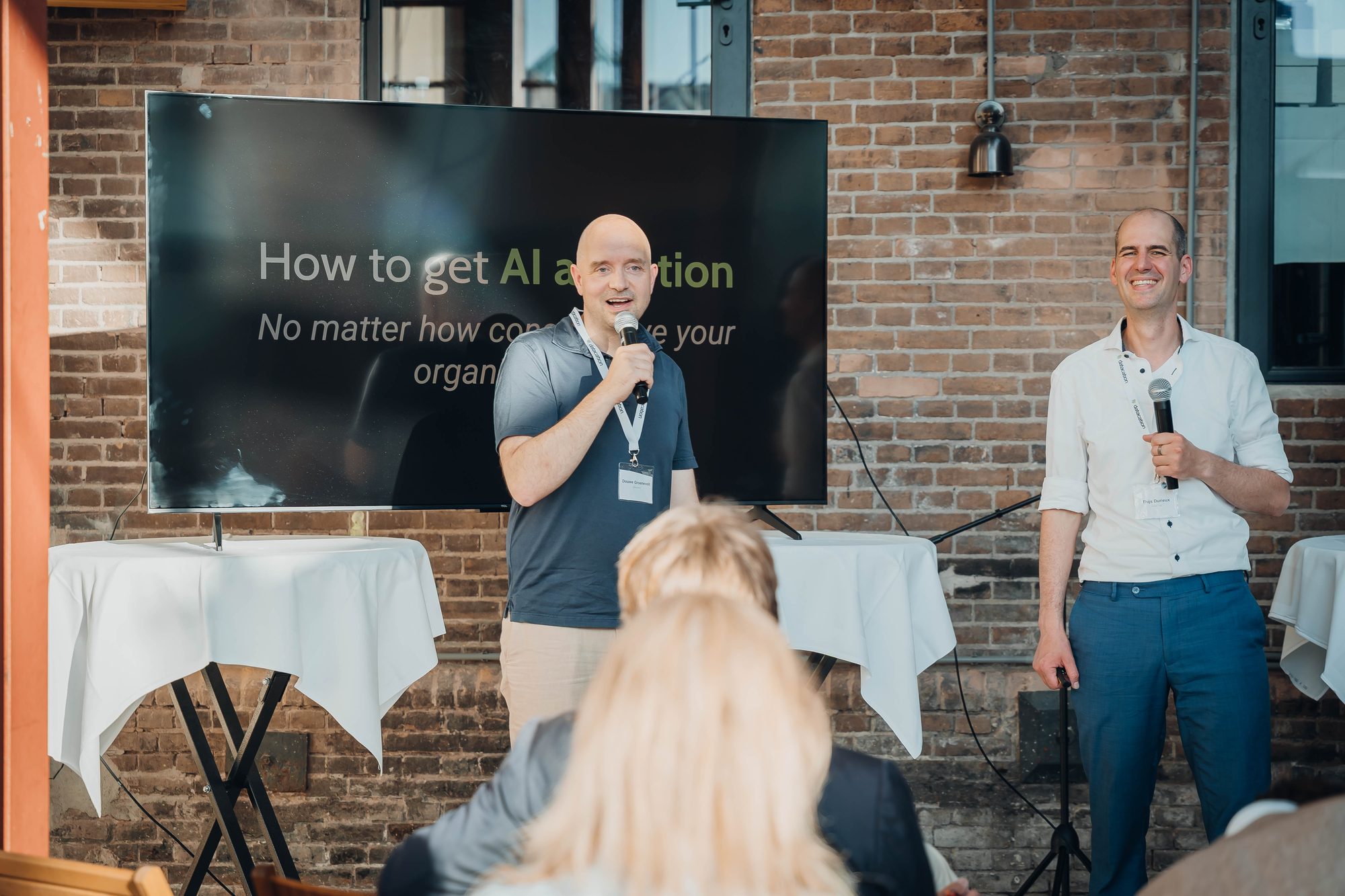 A talk on getting AI adopted at a Data Booster DataDinner