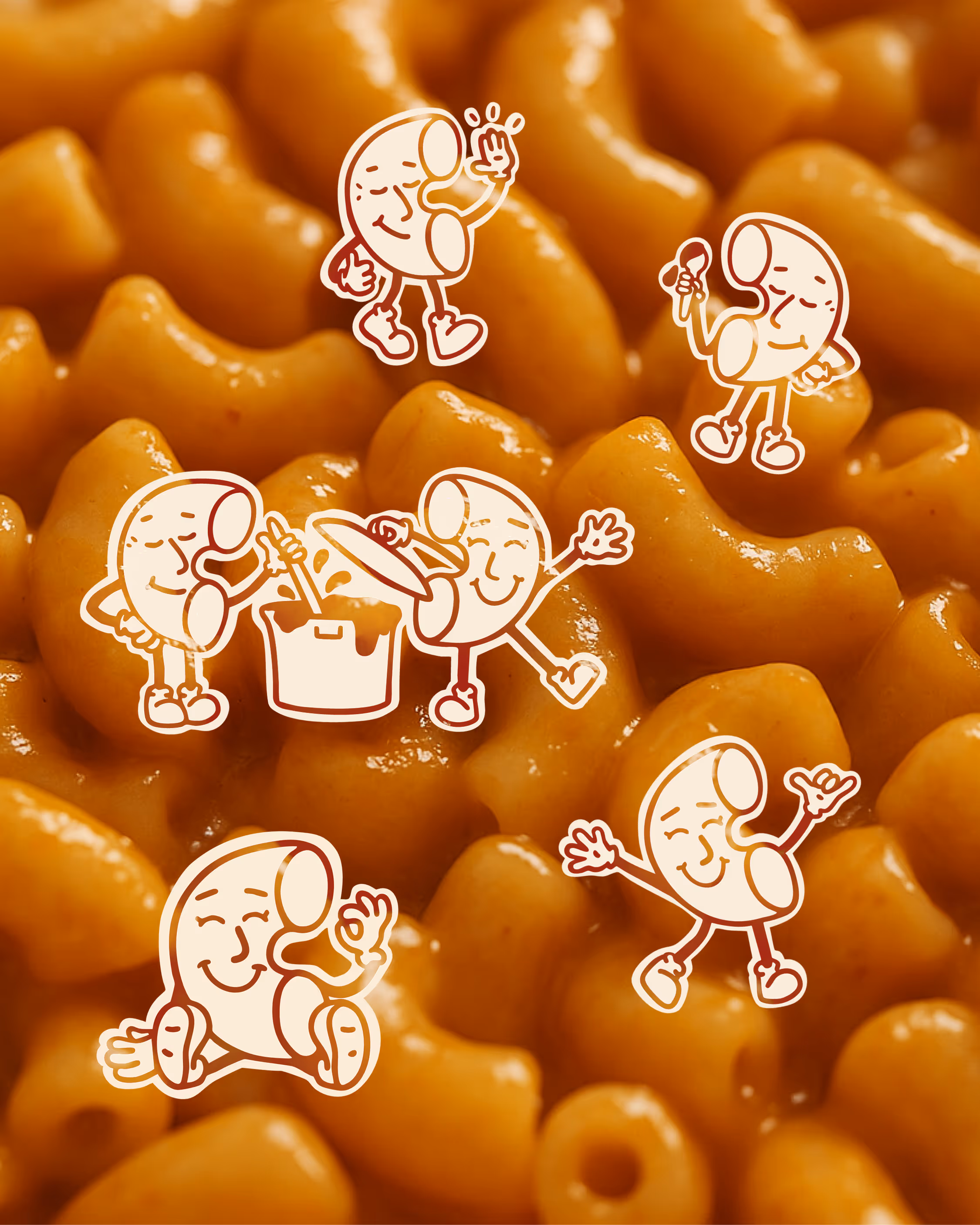 illustration de plusieurs coquillettes.