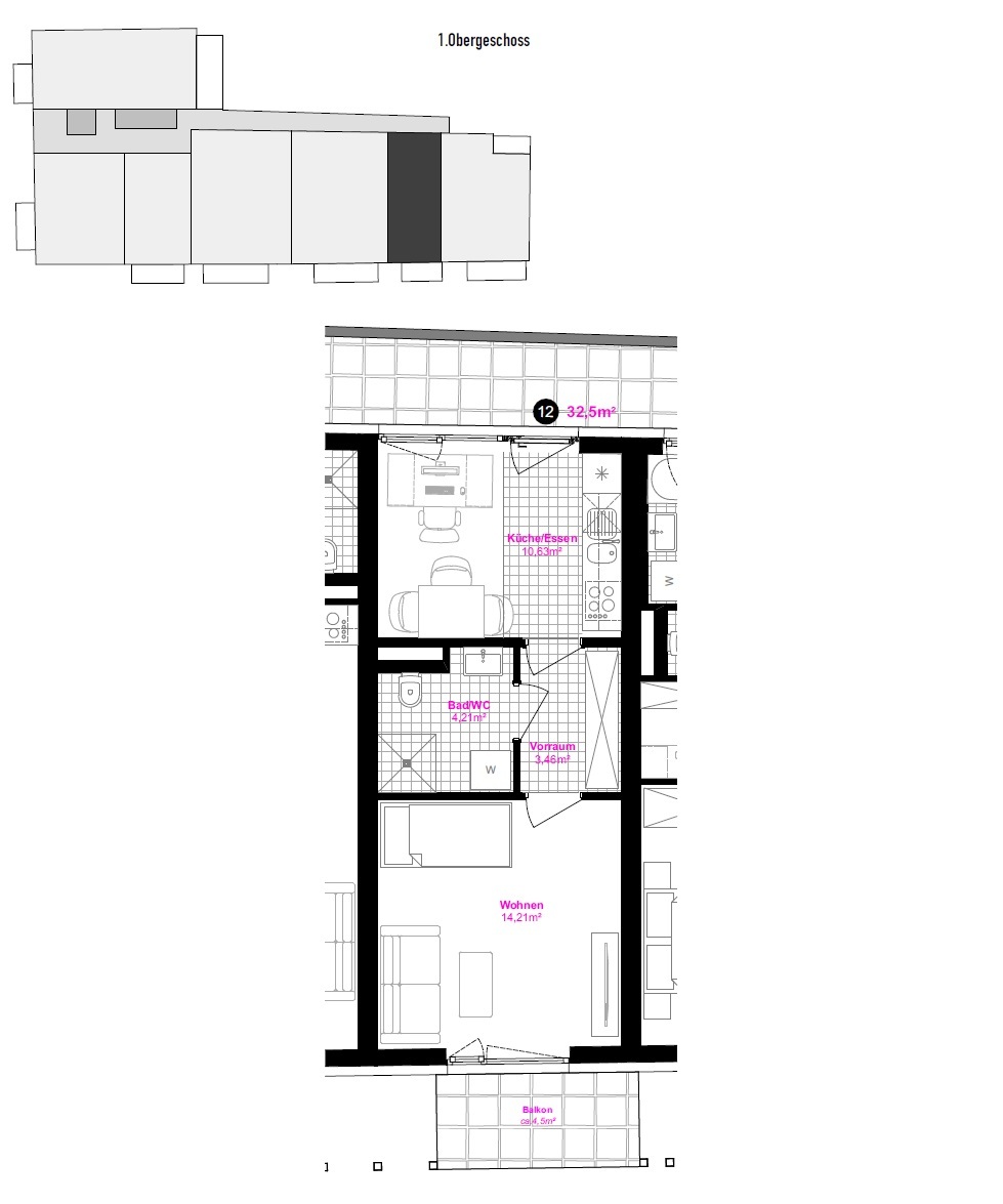 Charmante 2-Zimmer-Wohnung mit Balkon und Stadtblick in Graz!