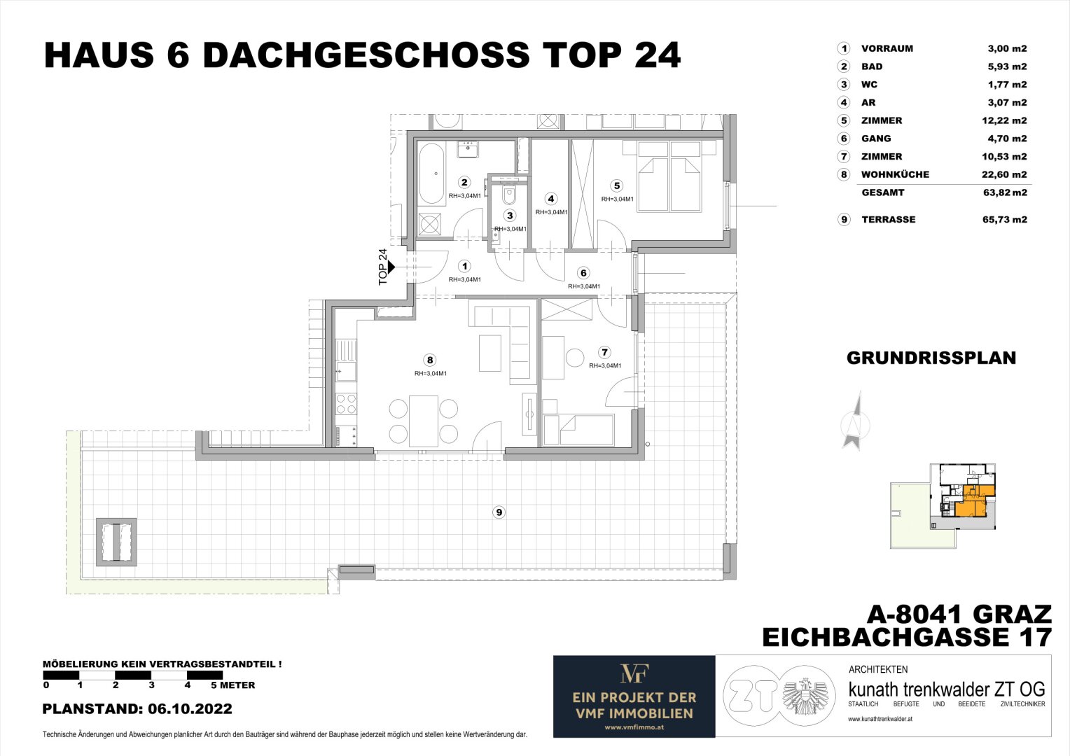 Helle 3-Zi-Wohnung mit Terrasse, Fußbodenheizung & Aufzug in 8041 Graz