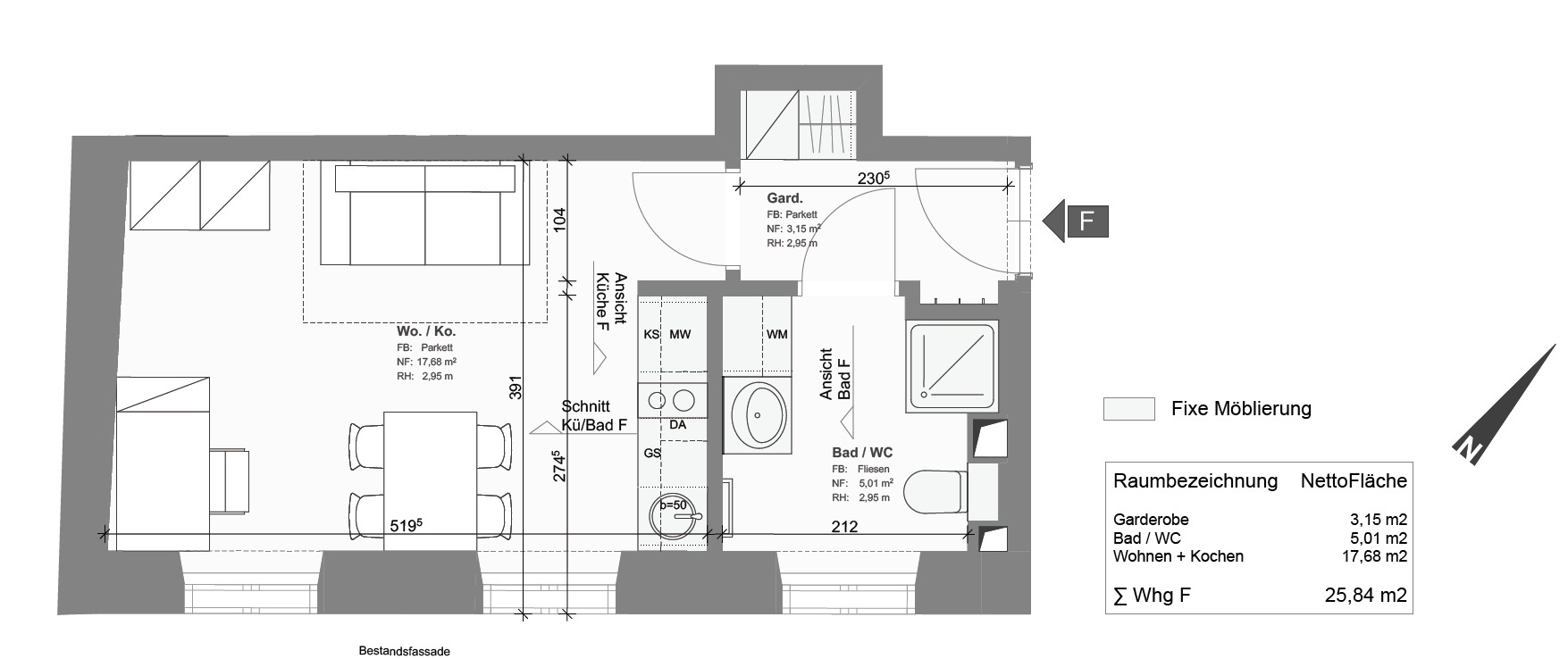 Moderne 1-Zi-Wohnung in 8010 Graz