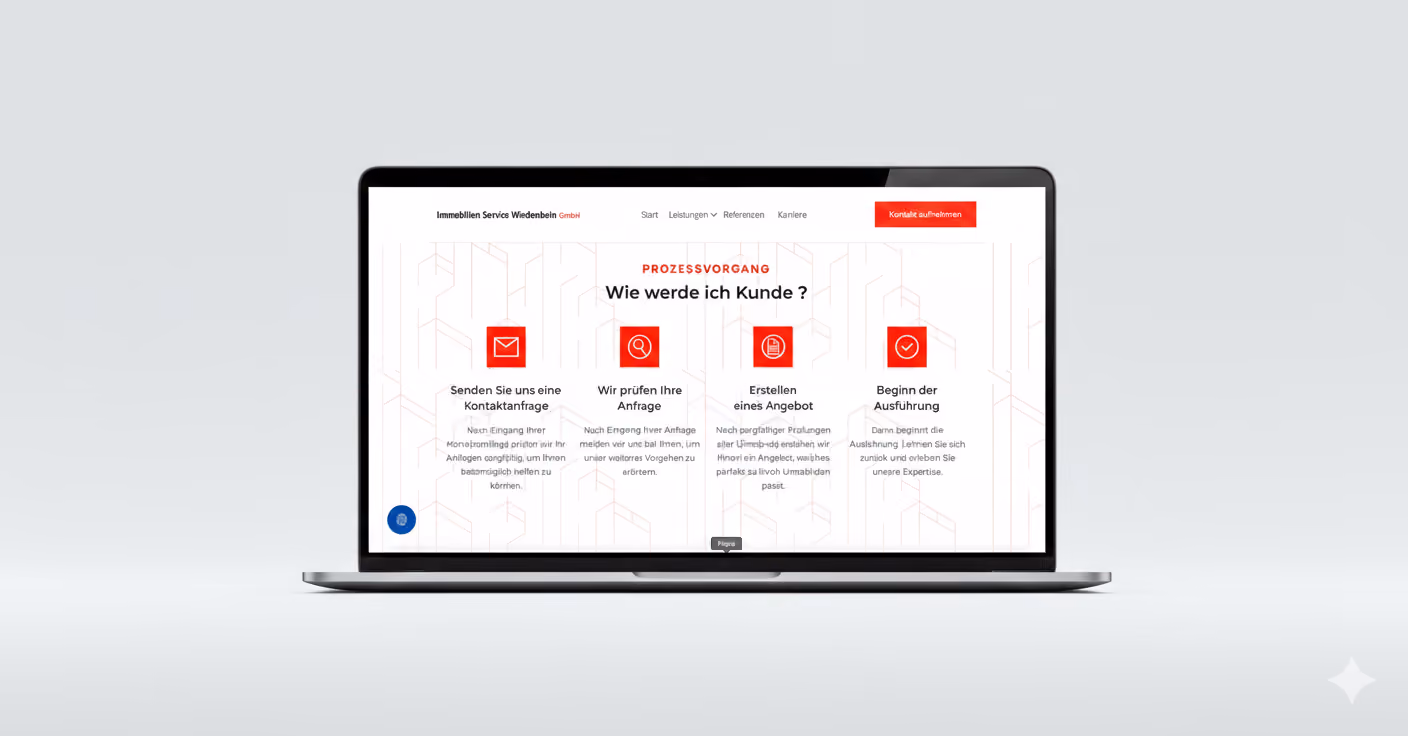 Webseite der DSH auf einem Laptop