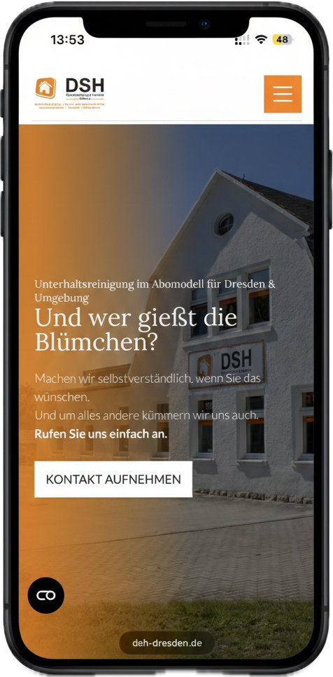 Mockup der DSH Webseite.