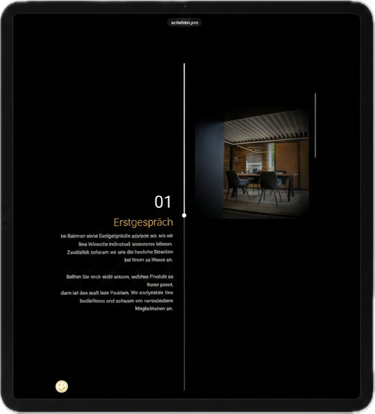 Mockup der Schatten Pro Webseite.