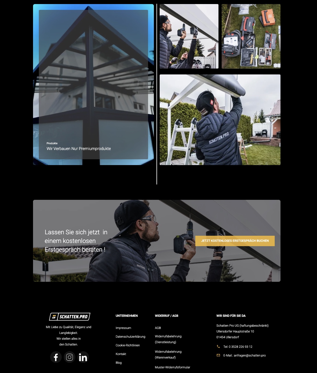 Kundenwebseite Fachfirma fürs Haus